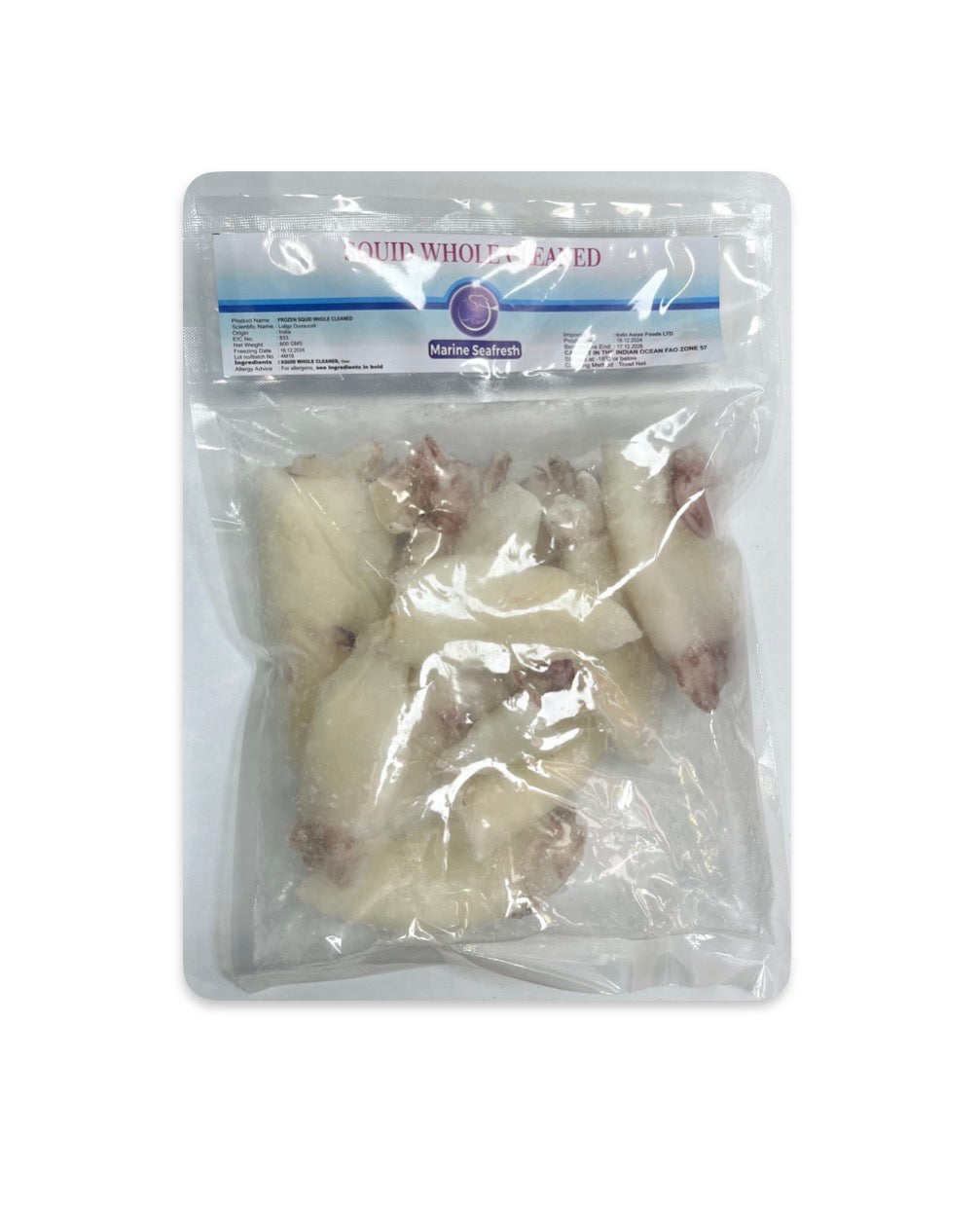 Marine Fresh Squid Cleaned