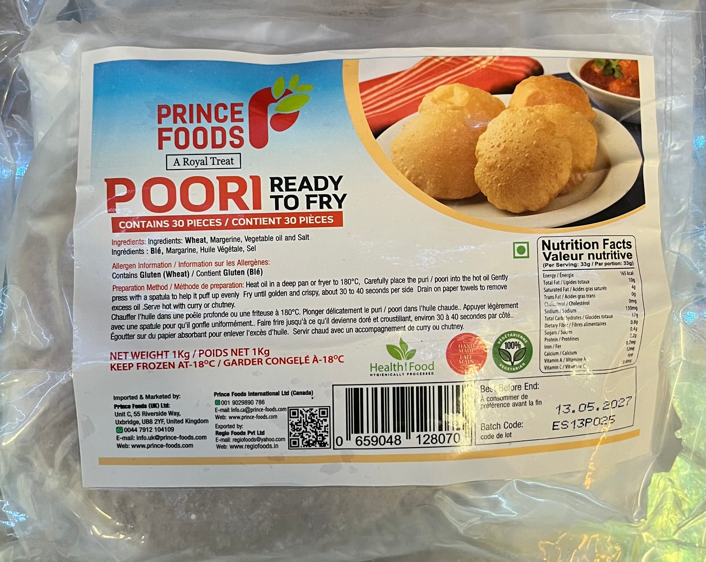 Prince Ready To Fry Poori